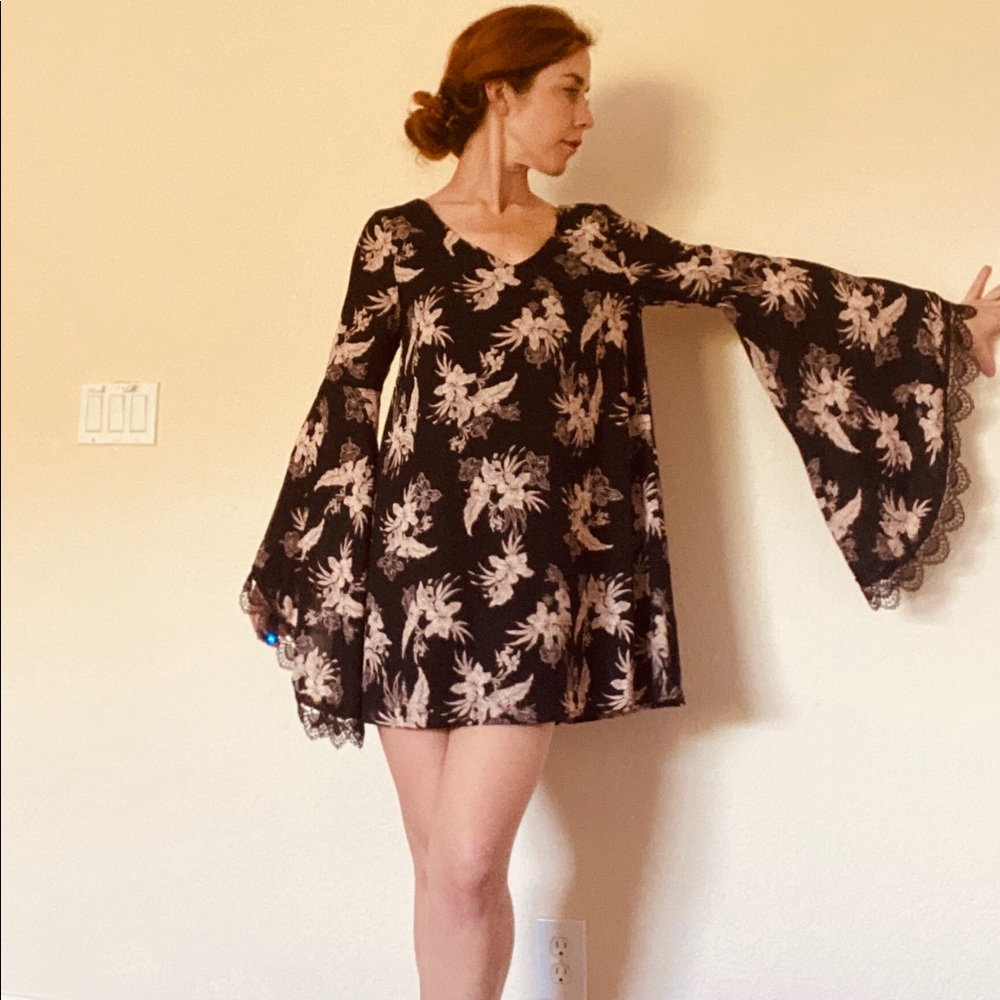 Bell Sleeve Mini Dress